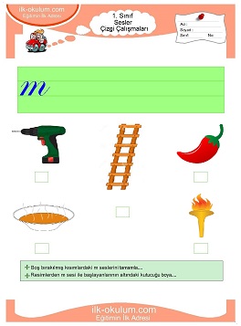 Çocuklar İçin M Sesi Çalışma Sayfaları 